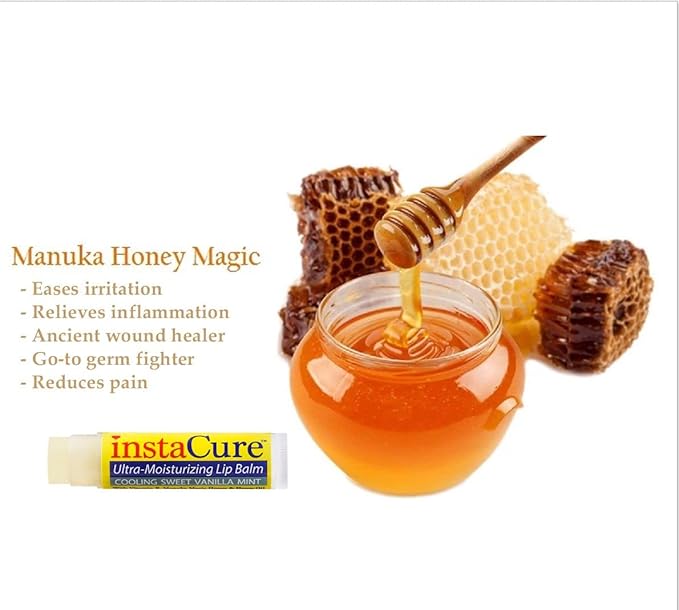 InstaCure Original Nose Balm With Raw Manuka Honey Vitamin E Shea Butter Aloe Vera Oil And Vanilla Mint Ultra-Moisturizing Max Repair/Protective Lip Balm - Fast Relief for Dry Nose & Soreness (3 Pack)-VivaGrace Women