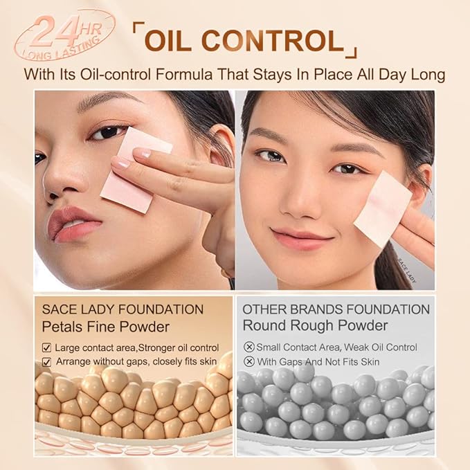 Ultra Matte Liquid Foundation Makeup, Full Coverage Shine Free Foundation Cream for Oily Skin, Waterproof Natural Face Foundation Make-Up Lasts Up to 24HR, 0.7Oz (#04)-VivaGrace Women