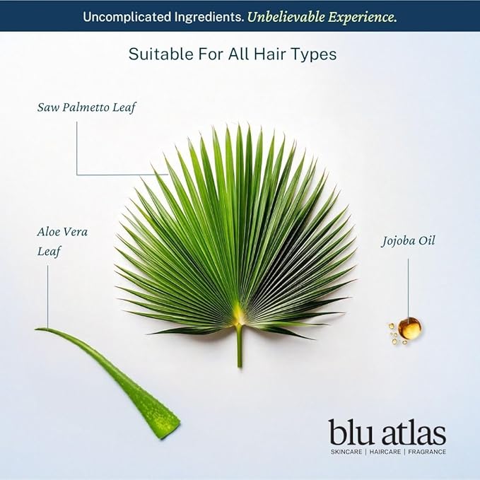 Blu Atlas Men's Natural Shampoo – Organic, Sulfate-Free, Paraben-Free – Deep Cleansing & Hydrating – Classic Scent (Bergamot, Sage, Patchouli) – Made in America– 16 oz-VivaGrace Women