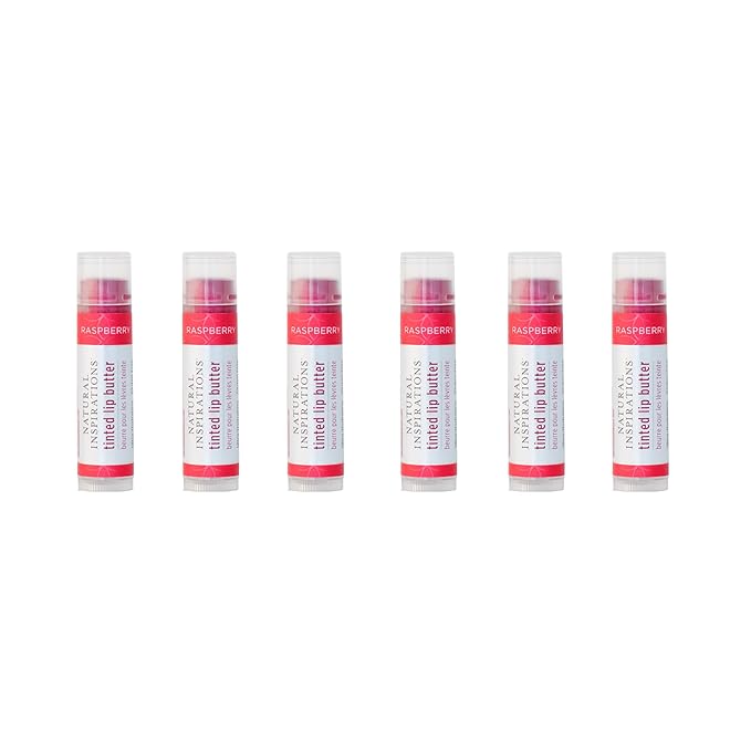 Natural Inspirations Moisturizing Tinted Lip Butter 6 Piece Set, Raspberry-VivaGrace Women
