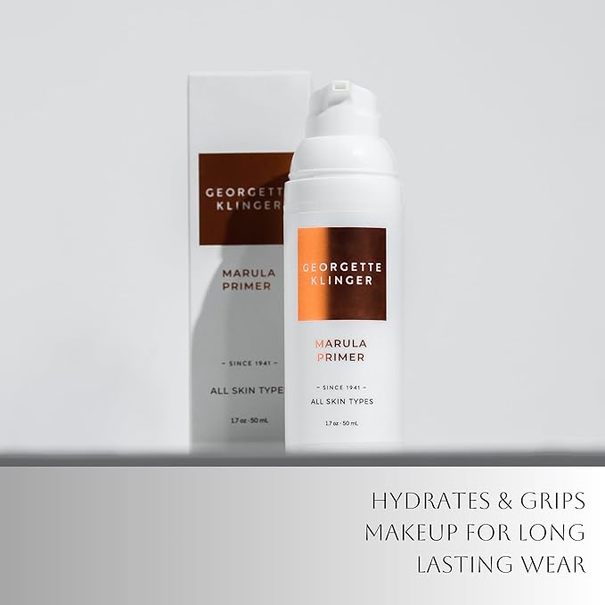 Marula Primer - Vitamin-Rich Hydrating & Gentle Moisturizer, Lightweight Instant Pore Minimizer, Long-Lasting Makeup Base, Smooth Application, Unclogs Pores & Fills Lines -1.7 oz by Georgette Klinger-VivaGrace Women