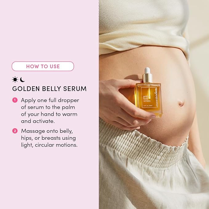 Evereden Golden Belly Serum, 1.7 fl oz. | Clean & Vegan Women's Belly Oil for Pregnancy and Postpartum | Clean Maternity Skincare | Non-Toxic Stretch Mark Oil-VivaGrace Women