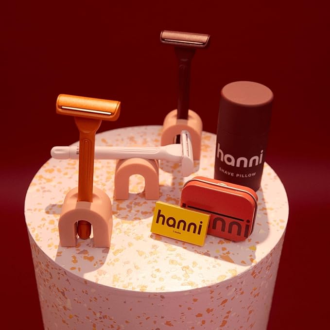 HANNI Shave Starter Set, Saftey Razor with Blades and Shaving Gel, Unisex Grooming Kit for Smooth, Soft Skin, Hair Removal Gift Set for All Skin Types, Burgundy-VivaGrace Women