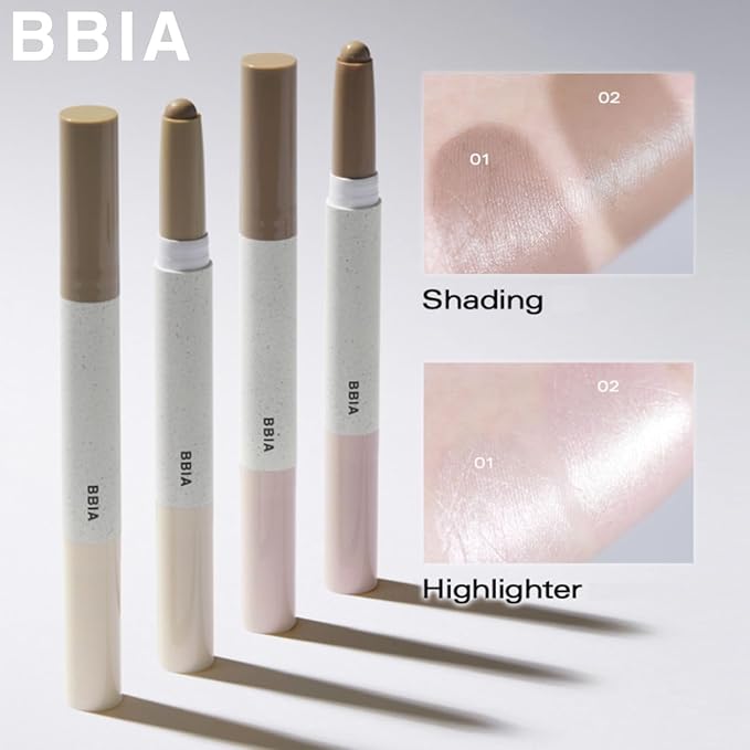 BBIA Last Contour Stick - Dual-Sided Contouring & Highlighting Duo Stick Easy Dual-Ended Natural Contour & Highlight Blendable Buildable Longlasting Korean Face Makeup (01 WARM DETAIL, Pack of 1)-VivaGrace Women