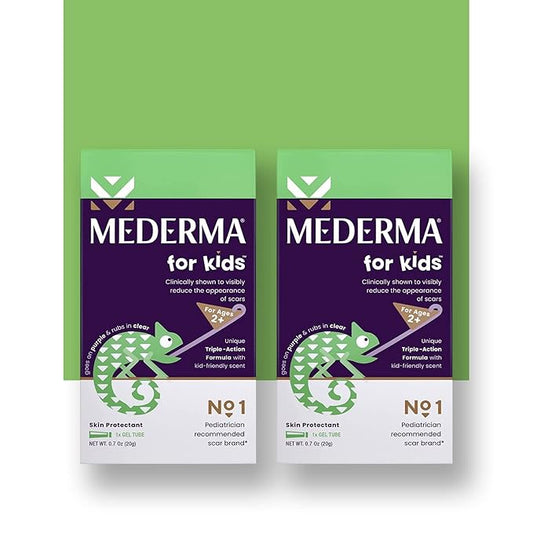 Mederma Scar Gel for Kids; Reduces the Appearance of Old and New Scars from Cuts, Burns, Surgery; Goes on Purple and Rubs in Clear; Grape Scented; Ages 2+, 40g (2 x 20g)-VivaGrace Women
