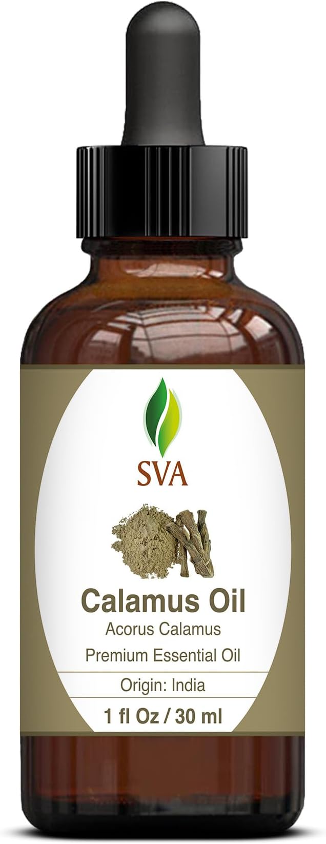 SVA Calamus Essential Oil – 1 Fl Oz – 100% Natural Calamus Oil - for Diffuser, Hair Care, Face, Skin Care, Aromatherapy, Scalp and Body Massage, Soap and Candle Making – with Dropper-VivaGrace Women