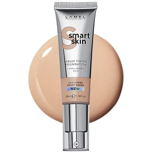 LAMEL Smartskin Serum Tinted Foundation - Hydrating & Nourishing - Hypoallergenic & Skin-Caring - Color Correcting - Anti-Aging Formula with Hyaluronic Acid - 403, 1.18 fl.oz-VivaGrace Women