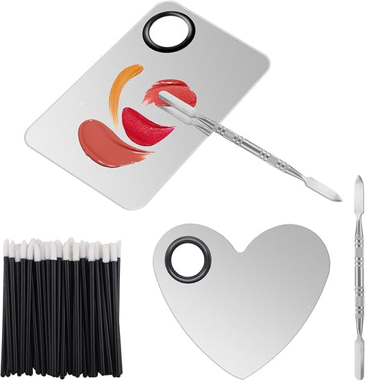 Makeup Palette Lipstick Applicator with Spatula Lip Gloss Brush Makeup Tool Set Suitable for Lipstick, Foundation and Other Cosmetic Color Mixing(Makeup Palette Set)-VivaGrace Women