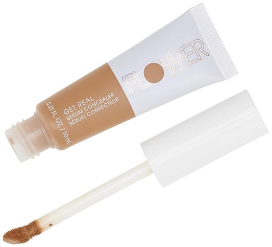 FLOWER BEAUTY By Drew Barrymore Get Real Serum Concealer - Brightens Skin + Blurs Blemishes - Hydrating Serum- Deep-VivaGrace Women