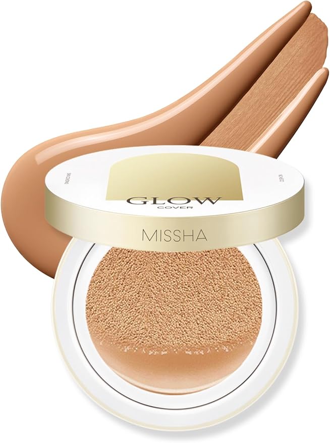 MISSHA Glow Cushion No.27 Honey Beige for Tanned Skin Radiant & Moisturizing Skin with Buildable Coverage-VivaGrace Women