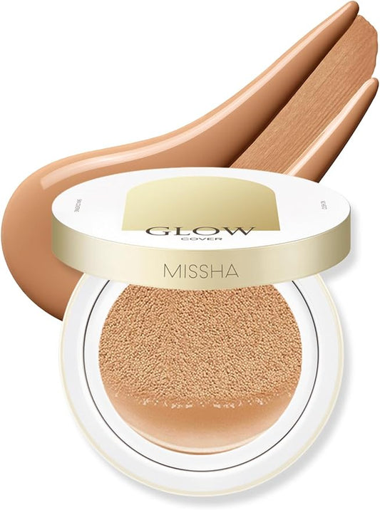 MISSHA Glow Cushion No.27 Honey Beige for Tanned Skin Radiant & Moisturizing Skin with Buildable Coverage-VivaGrace Women