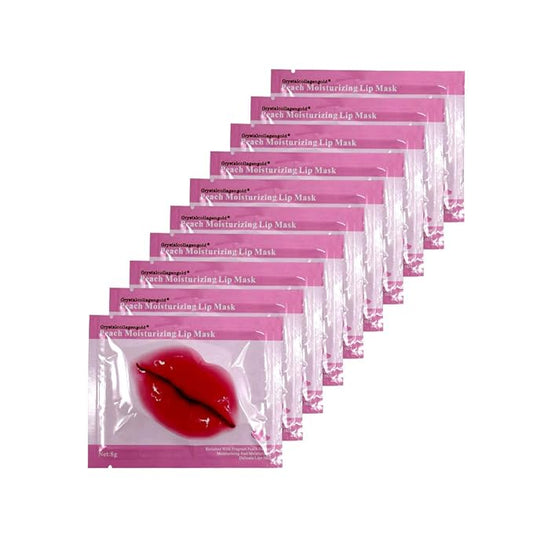 Adofect 30 Pieces Peach Moisturizing Collagen Lip Masks Crystal Lip Care Gel Pads Patches, Mouth & Lips Age Defying Masques - Great for Anti-Chapped, Anti-Wrinkle, Plump Your Lips, Rose Red-VivaGrace Women