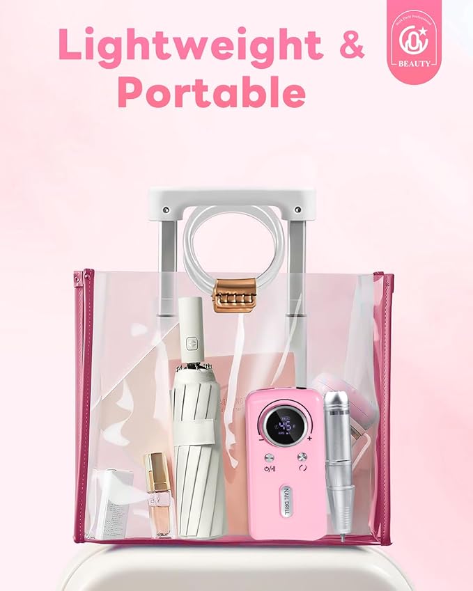 CozyZen Cordless Nail Drill Professional: 45000 RPM Rechargeable Electric Nail File Kit, Portable & Low Noise for Acrylic, Gel Nails, Manicure & Pedicure - Salon & Home Use-VivaGrace Women