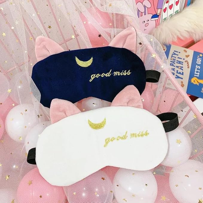 2PCS Eye Mask for Sleeping Cute Sailor Moon Natural Sleep Eye Mask Eyeshade Cover Shade Eye Patch Soft Portable Blindfold Travel Eyepatch for Girls Boys Women Men-VivaGrace Women