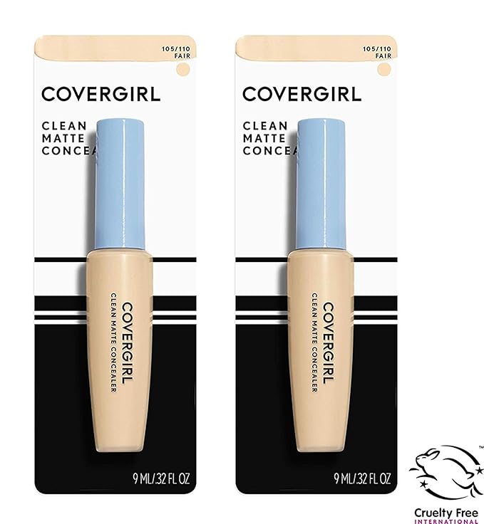 COVERGIRL Clean Matte Concealer, Fair 110, 0.37 Fl Oz, 2 Count-VivaGrace Women