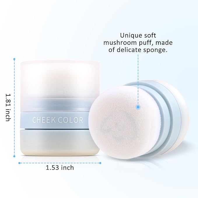 Boobeen Powder Blush for Cheeks, Air Cushion Matte Blush, Natural Highly Pigmented Blush Makeup Easy to Blend, Loose Blush Compact Long-lasting-VivaGrace Women