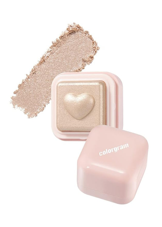COLORGRAM Milk Bling Heartlighter 01 Peach Heart | Silky Smooth Versatile Creamy Highlighter with Shimmery Finish, Soft and Natural Glow Perfect for Daily Makeup-VivaGrace Women