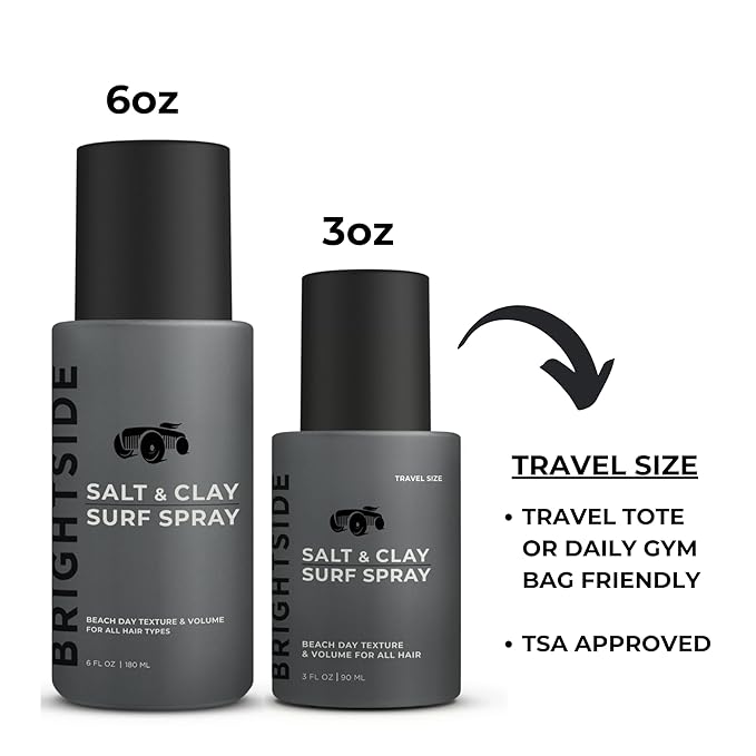 Salt & Clay Surf Spray - Hair Texturizing & Volumizing Spray - Travel Size TSA (3oz) - Sea Salt & Epsom Salt, Natural Clay Blend, Silica, & Green Tea - Beach Style For All Hair Types-VivaGrace Women