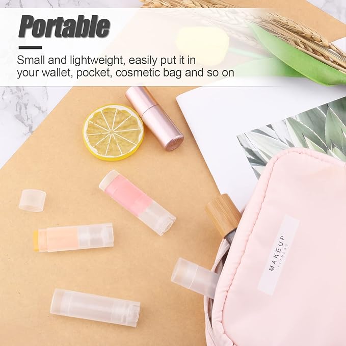 40 PCS 4.5g Oval Lip Balm Tubes Plastic Twist-up Filling Stick Refillable Lipstick Tube Containers for Chapstick Homemade Lip Balm DIY Deodorants Crayon (Clear)-VivaGrace Women