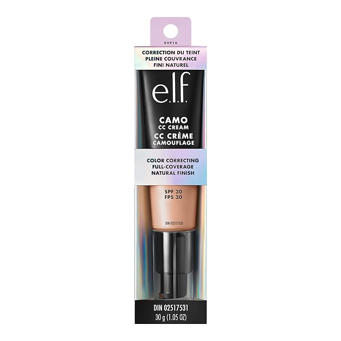e.l.f. Camo CC Cream, SPF 30 Color-Correcting Medium-To-Full Coverage Face Foundation, Delivers An Airbrushed Finish, Vegan & Cruelty-Free, Medium 310 C-VivaGrace Women