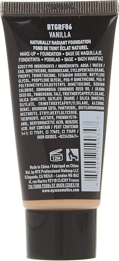 NYX PROFESSIONAL MAKEUP Born To Glow Naturally Radiant Foundation, Medium Coverage - Vanilla-VivaGrace Women