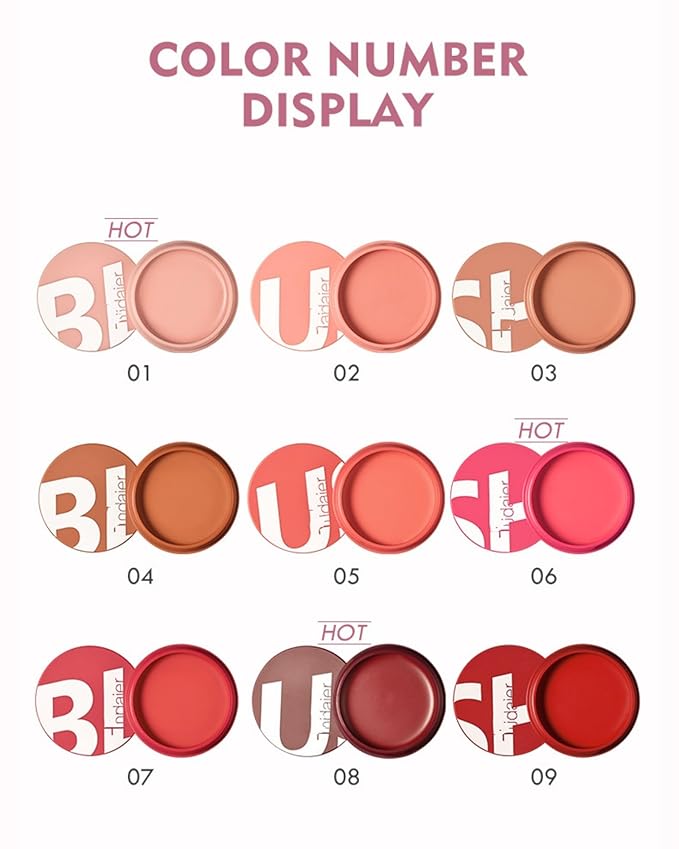MAEPEOR Cream Blush 9 Color Smooth High-Pigmented Buildable Face Blush Long-Lasting Natural Look Face Blush for Cheeks (Color 03)-VivaGrace Women
