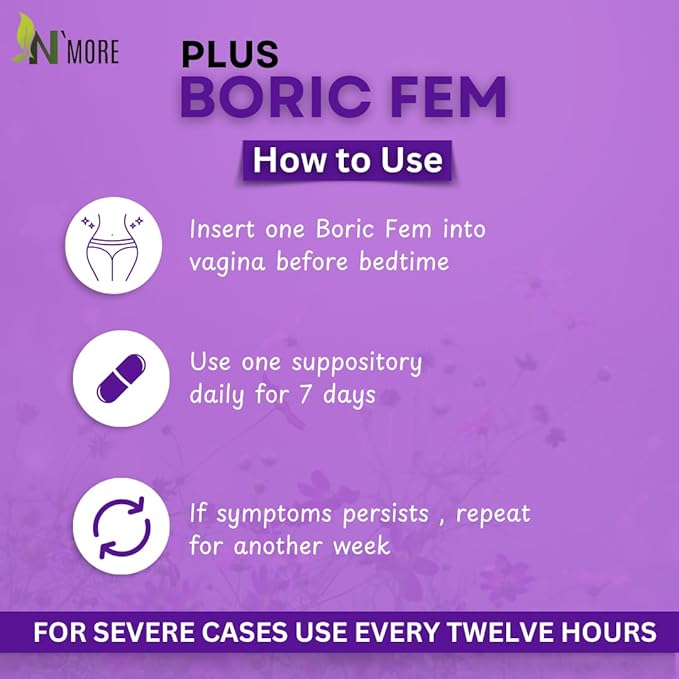 Boric Acid Vaginal Suppositories Plus Aloe Vera & FOS Probiotic Enhancer 800mg/, 30 Count All Natural Made in USA-VivaGrace Women
