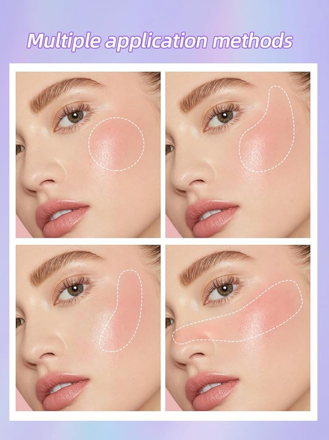 Warm Change Blush Clear Color Change Moisturizing Natural Nude Long-lasting All-Day Face Enhancing Makeup Color,-VivaGrace Women