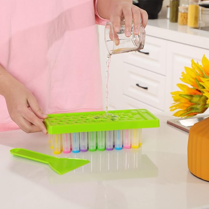Maitys 2 Sets Lip Balm Tray and Spatula Portable Lip Balm Filling Tray and Spatula Set Lip Balm Tube Holder Lip Balm Tubes Tray Lip Balm Containers Lip Gloss Making Kit(Green)-VivaGrace Women