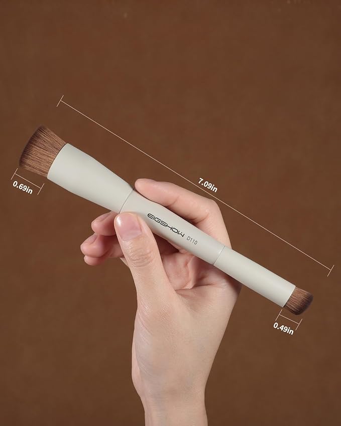 EIGSHOW Foundation and Concealer Brush, Dual Ended Makeup Brush For Flawless Foundation Coverage, Under Eye Concealer, Vegan & Cruelty-free (D110-Beige)-VivaGrace Women