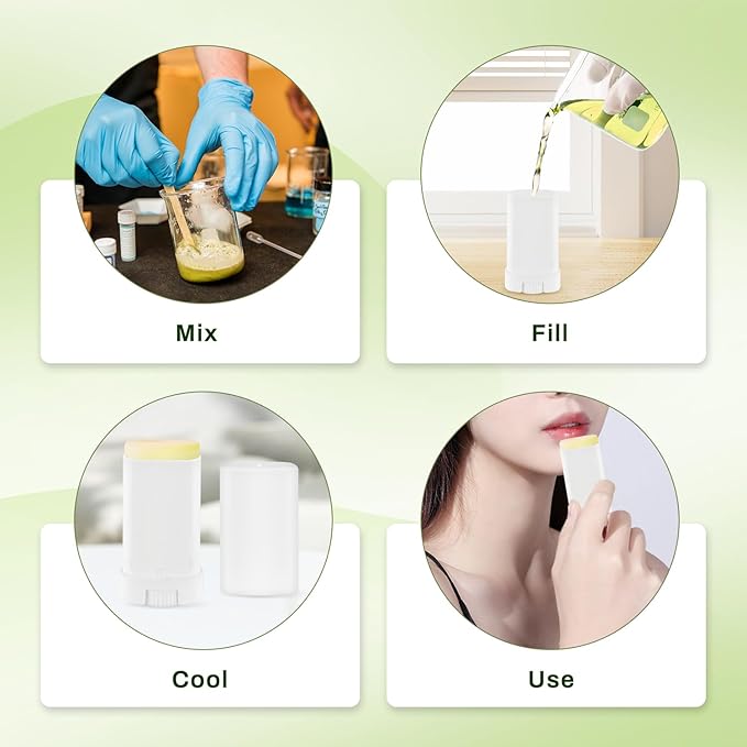 30 Pieces 15g/0.5oz White Oval Plastic Lip Balm Tubes,Empty Deodorant Bottles,Twist-Up Chap Stick Storage Containers for DIY Homemade Sunscreen Bar,Moisturizing Stick,Crayon-VivaGrace Women