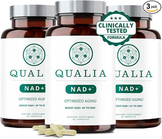 Qualia NAD Supplement — Clinically Proven to Boost NAD+ up to 67%. Optimized Aging, Energy, Focus. Elite NAD+ Booster Ingredients: Nicotinamide Riboside (NIAGEN,) Niacin, Niacinamide (3 Month Supply)-VivaGrace Women