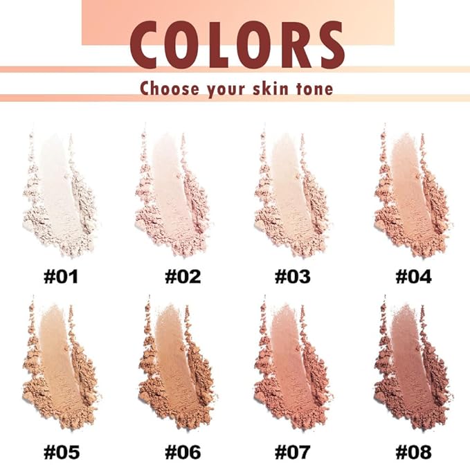 Oil Control Face Pressed Powder, Matte powder setting powder, long-lasting and waterproof loose powder, Flawless Lightweight Face Cosmetics, Cruelty-free, (08, 1 Pcs)-VivaGrace Women