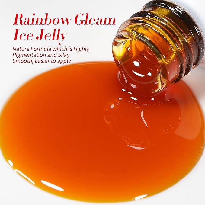 Born Pretty Neon Jelly Gel Nail Polish Glass Crystal Transparent Halloween Collection Soak Off Gel Nail Kit Minicure DIY Gifts 6PCS-VivaGrace Women