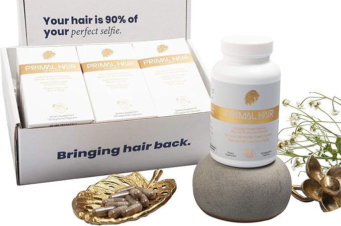 3 PK- 100% Natural Growth Treatment, Reduces Hair Loss, US Patented Formula Proven Effective for Men & Women, 100% Vegan, Non-GMO, 90-Day Supply, 3 Pack-VivaGrace Women