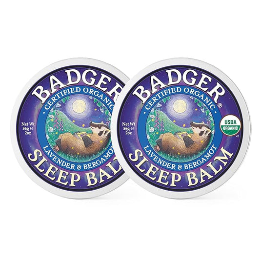 Badger - Sleep Balm, Lavender & Bergamot, Natural Sleep Balm, Scented Relaxing Balm for Children and Adults, Calming Night Balm, Organic Sleep Balm, 2 oz (2 Pack)-VivaGrace Women
