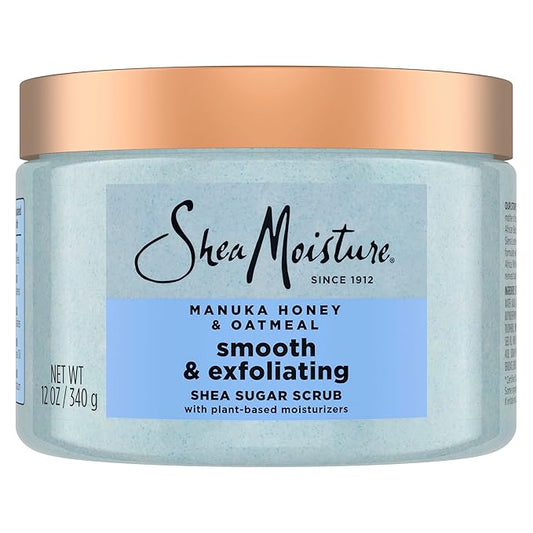 SheaMoisture Shea Sugar Body Scrub Manuka Honey Oatmeal for smooth & exfoliating Smooth and Exfoliating Body scrub with 24h shea moisture nutrients 12 oz-VivaGrace Women