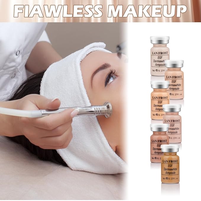 BB Facial Glow Serum Starter Kit Hyaluronic Acid Essence Foundation Skin Care Kit 0.27oz 12 Vials, Combined With Niacinamide and Peptides To Brighten Skin Tone Anti-Aging Foundation 6-Color Mix Pack-VivaGrace Women