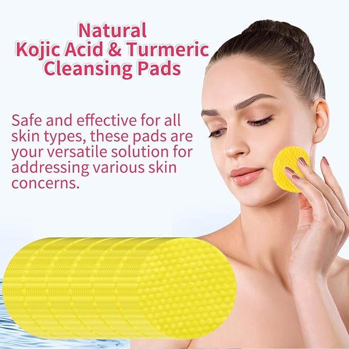 40 PCS Turmeric Kojic Acid Cleansing Pads,Turmeric and Kojic Acid Face Pads,Turmeric Kojic Acid Pads for Face-VivaGrace Women