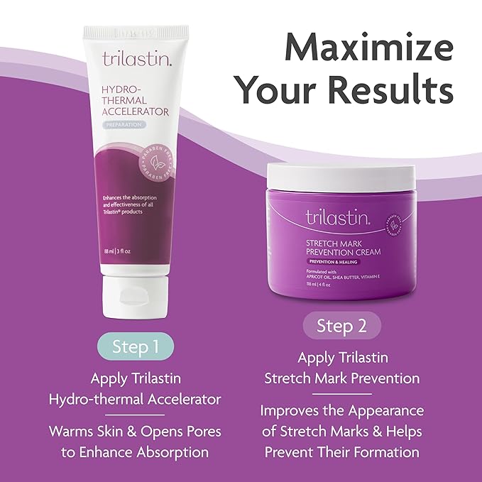 TriLASTIN Maternity Stretch Mark Cream for Pregnancy - 4 fl oz - Paraben-Free & Hypoallergenic - Prevents Stretch Marks & Improves Elasticity - Shea Butter & Belly Cream for Pregnant Women-VivaGrace Women