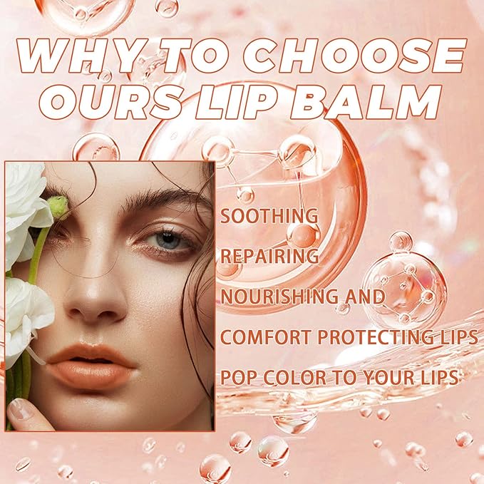 Lip Glow Oil Set, 2 Pcs Comforts Plumping Lip Oil, Refreshes Hydrating Lip Gloss Oil, Non-sticky Lip Plumper Gloss, Nourishing Lip Oil Tinted Lip Balm Lip Care, Soothes Tinted Lip Oil For Dry Lip-VivaGrace Women