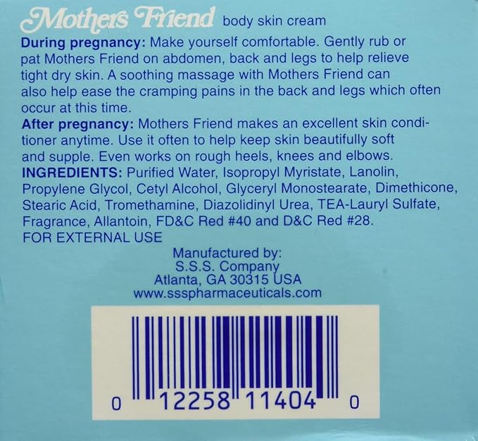 1 Pack of Mothers Friend Body and Skin Cream, for Stretched Tight and Dry Skin of Pregnancy-VivaGrace Women