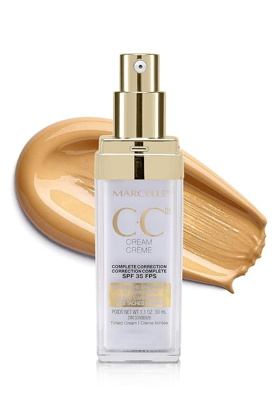 Marcelle CC Cream SPF 35, Golden Glow Universal Tint, Skin Enhancer, Paraben-Free, 1 Fl. Oz.-VivaGrace Women