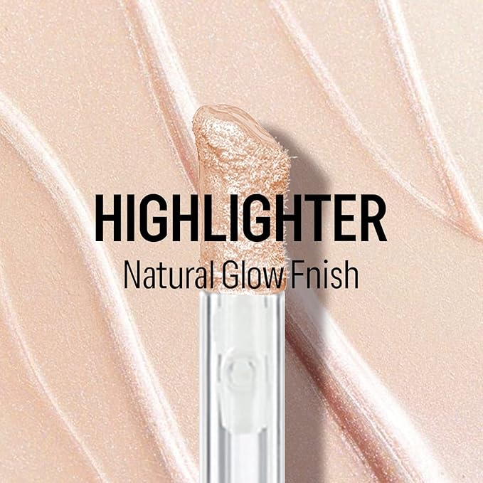 KYDA Liquid Highlighter, High Glossy Face Illuminator, Radiant Glow Liquid Filter, Silky Creamy Face Enhancing Makeup, Buildable Formula-Starlight-VivaGrace Women