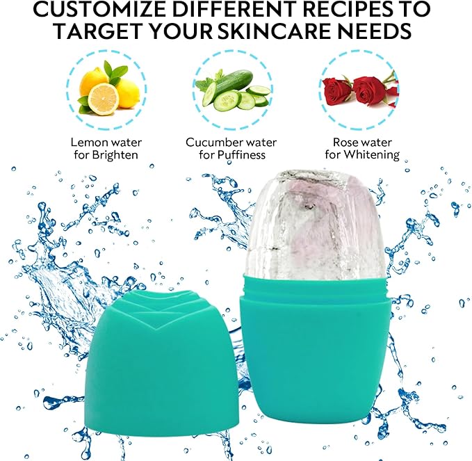 LATME Ice Cube Roller for Face Eyes,Reusable Silicone Ice Mold,Womens Gifts,Face Massager Roller Puffiness Migraine Pain Relief and Minor Injury-VivaGrace Women