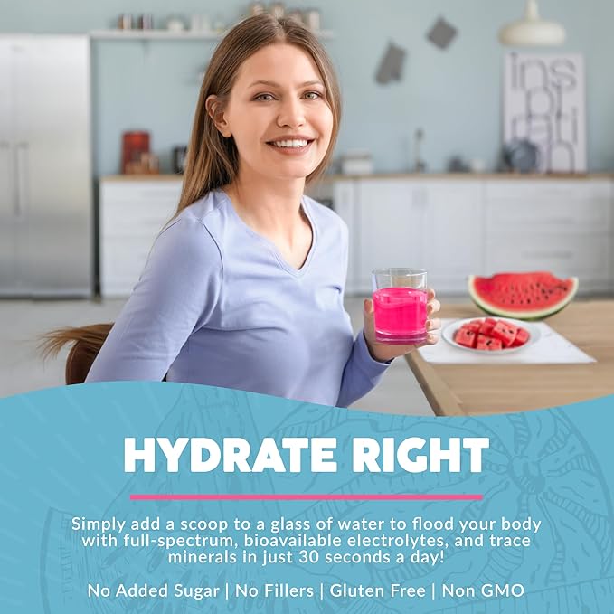 Paleovalley Essential Electrolytes Powder - Full Spectrum Watermelon Electrolyte Powder for Hydration, Energy and Muscle Recovery - No Sugar Added - 28 Servings-VivaGrace Women