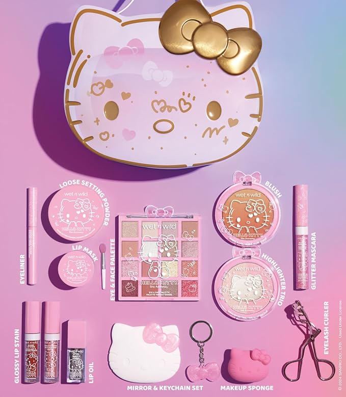 wet n wild Hello Kitty PR Box, Makeup Set with Versatile Unique looks, 2-Layered Keepsake Box, Buildable & Blendable Formulas, Cruelty-Free & Vegan-VivaGrace Women