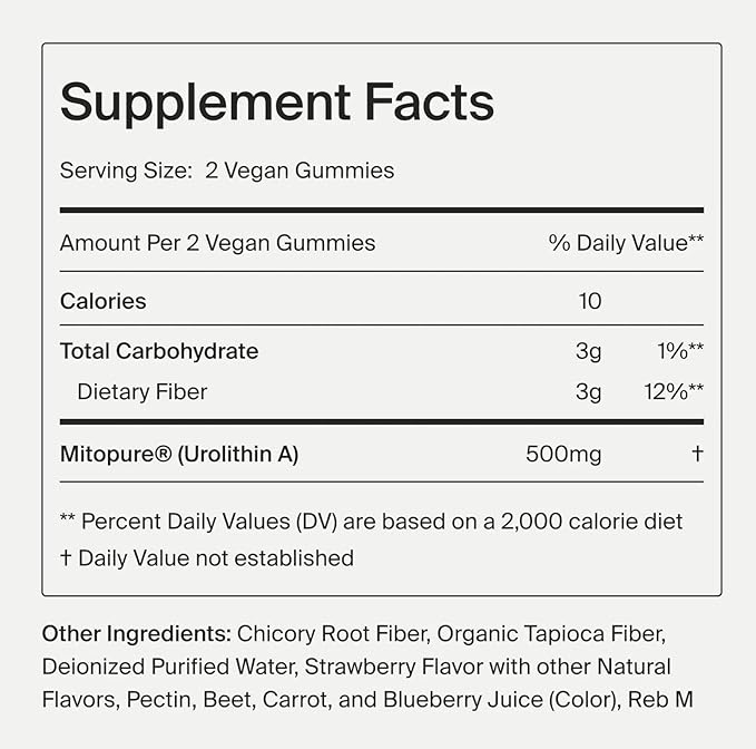 Timeline Mitopure Urolithin A Supplement Gummies - Clinically Proven Support for Healthy Aging and Cellular Renewal - Mitoceutical for Muscle Strength and Longevity-VivaGrace Women