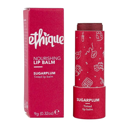 Ethique Sugarplum Nourishing Tinted Lip Balm - Plastic-Free, Vegan, Cruelty-Free, Eco-Friendly, 0.32 oz (Pack of 1)-VivaGrace Women