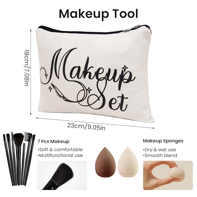 Makeup Kit for Girls Teens, Travel Makeup Kit, Facial Makeup Full Kit, Makeup Present Set for Beginners & Professionals, Cosmetic Bag Include Pigmented Blendable Eyeshadow Palette-VivaGrace Women